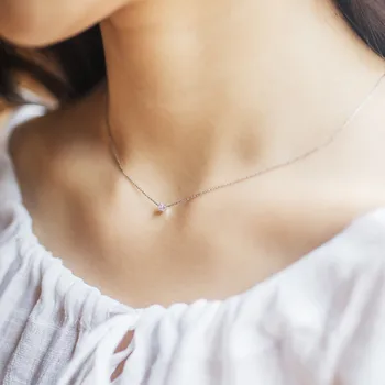 

Hot Selling s925 sterling silver necklace with transship bead inlaid with rhinestone necklace jewelry for women birthday gift