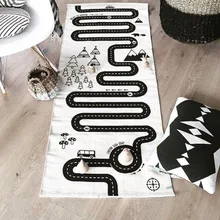 Детская карта приключений гоночный мягкий игровой коврик одеяло Детский Противоскользящий напольный коврик игровой ползающий коврик толстый ковер# h