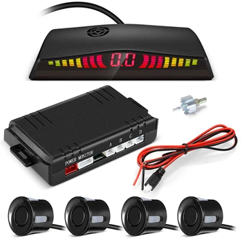 

ZEEPIN 108 - B05 Car Parking Radar System 4 Ultrasonic Sensors LED Display Distance Detection 3-color / Sound Warning