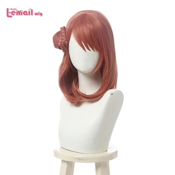 

L-email wig Love Live Uehara Ayumu Cosplay Wig LoveLive PDP Cosplay Reddish Brown Wigs with Bun Heat Resistant Synthetic Hair