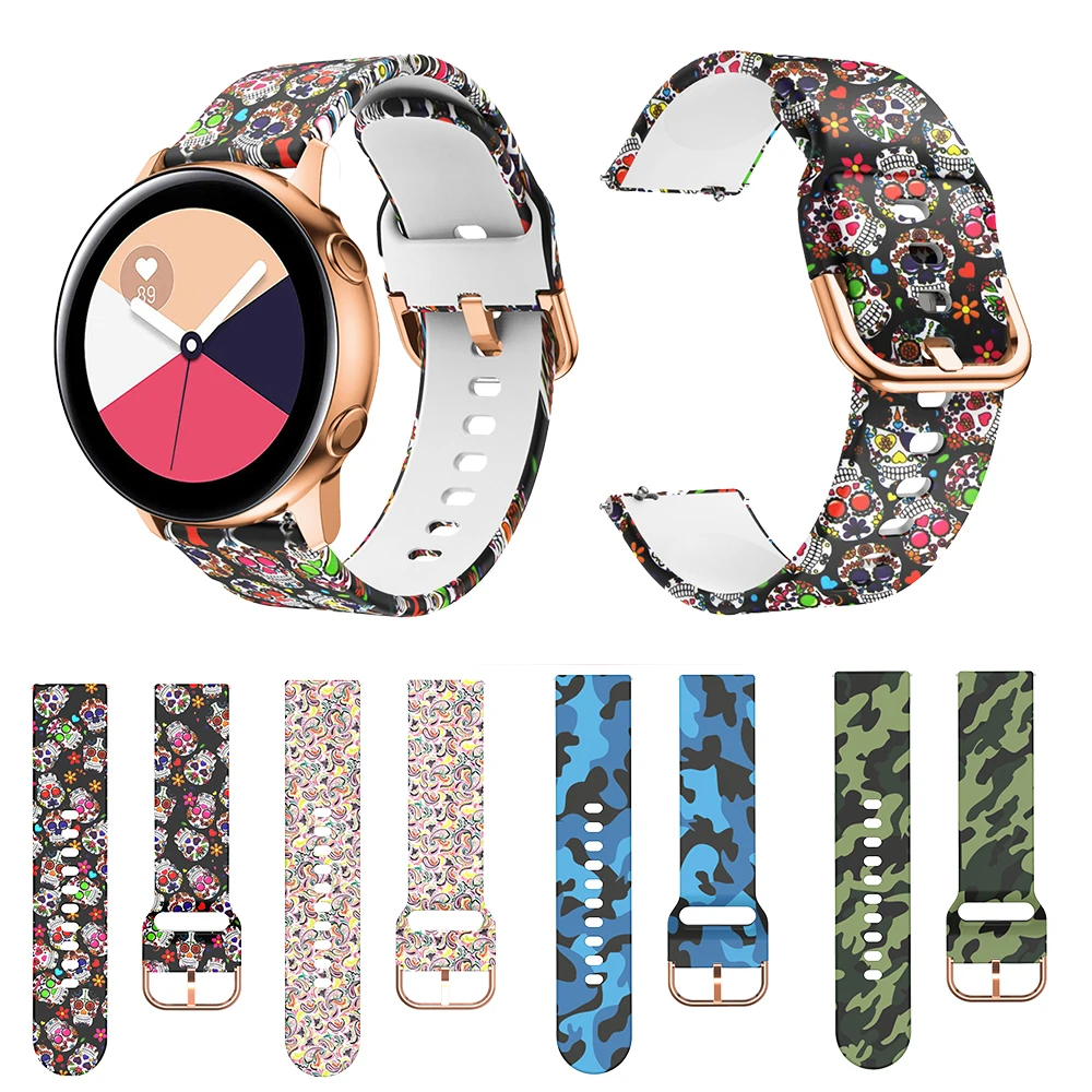 

22mm 20mm Color Silicone Strap for Samsung Galaxy watch 41mm /Huawei Watch 42mm/Active2 Women replacement strap for Amazfit Bip