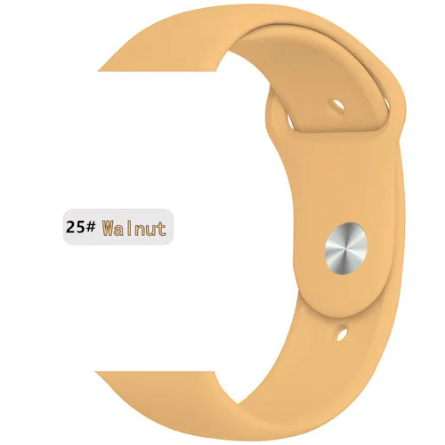 Walnut 25 Силиконовый ремешок для apple watch 5 4 band correa apple watch 44 мм 40 мм 42 мм 38 мм iwatch 5 4 3 2 1 Спортивный Браслет - Цвет ремешка: Walnut 25