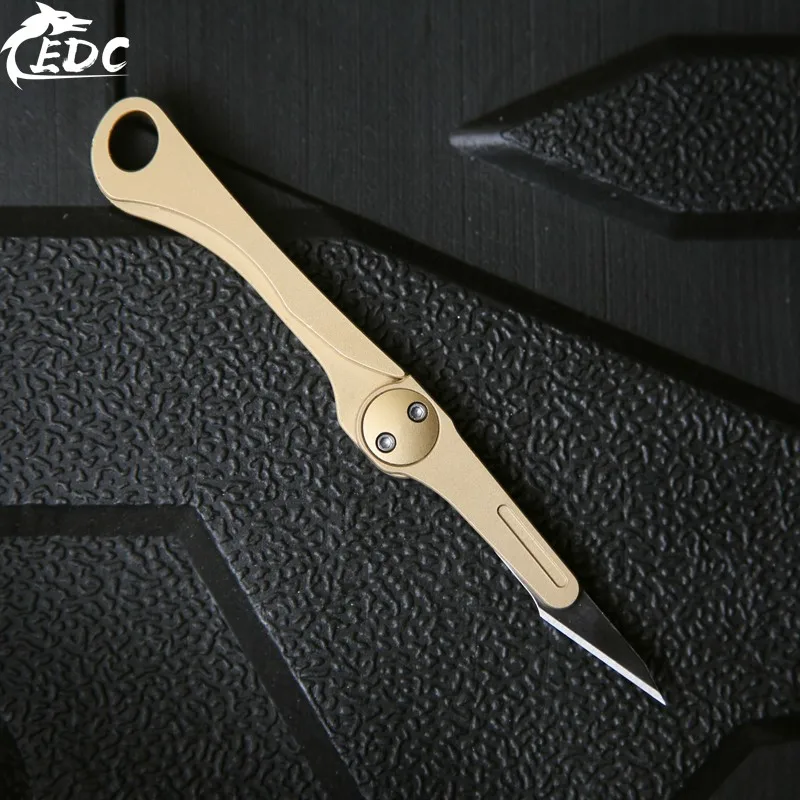 Латунный Мини нож A210 EDC сменный складной для ключей карманный инструмент