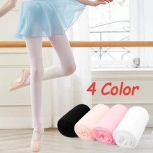 Новое поступление, розовые детские танцевальные балетные колготки для девочек мягкие носки из микроволокна, профессиональные танцевальные леггинсы