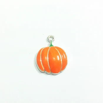 

Newest ! 24mm*22mm 30pcs/lot All Enamel Orange-red Small Charm Pumpkin Pendants