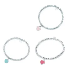 Браслет TIF сердце из стерлингового серебра, Классическая цепочка, три цвета, не обесцвечивают цепь, чтобы отправить его подруге подарок на праздник