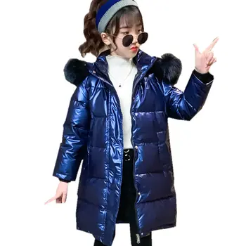 

2020 New Winter Children's Cotton-Padded Jacket Girls Thicken Fur Snowsuit Kids Fashion Coat For Teenage Parka 4-14 Years Old