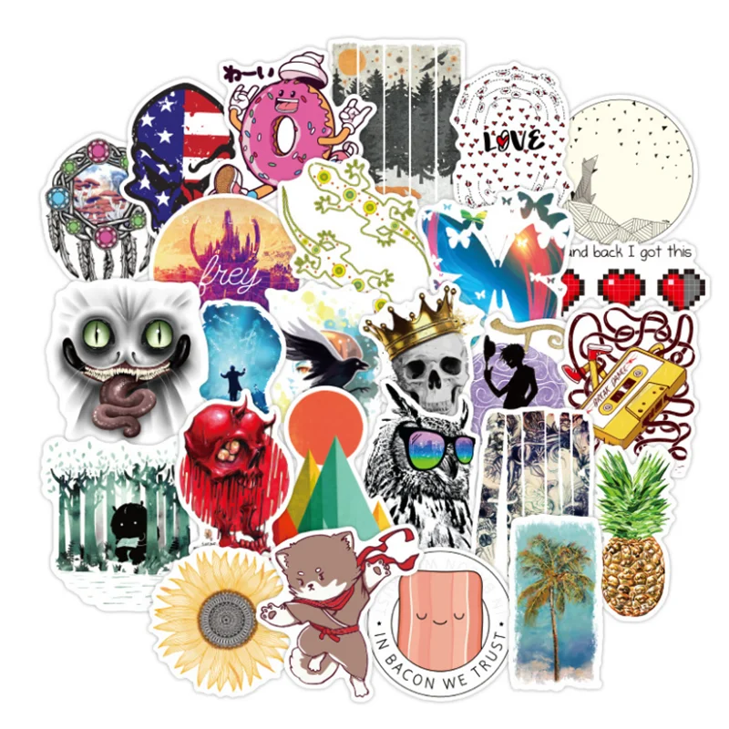 

10/30/50PCS Cute Fresh Graffiti Stickers Suitcase Skateboard Refrigerator Laptop Stickers Waterproof Wholesale