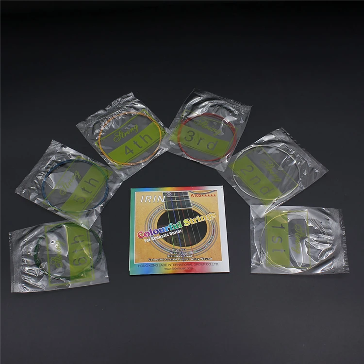

High Quality 3 Sets Acoustic Guitar Strings Colorful Alloy Steel Replacement