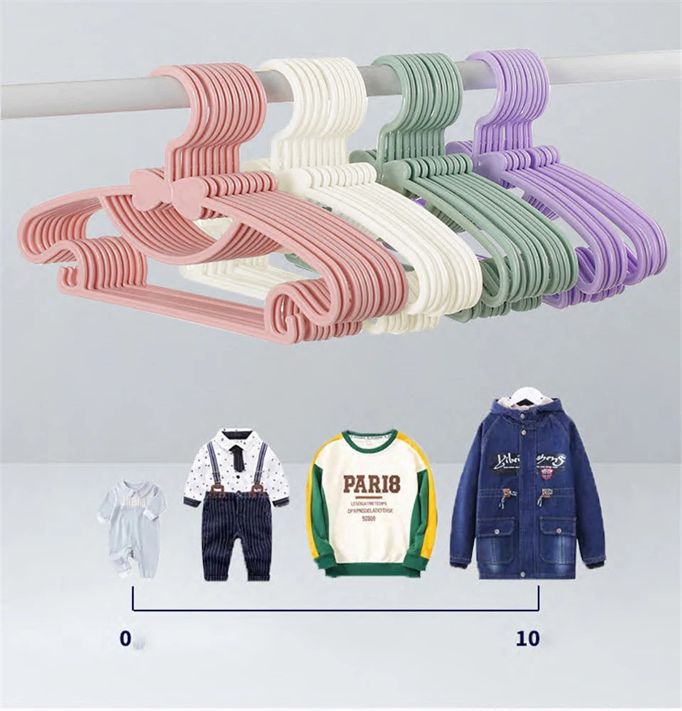 5/10/20pcs Kids Clothes Hanger Racks Portable Plastic Display Hangers Windproof Children Coats Hanger Baby Clothing Organizer