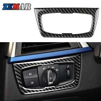 

Carbon Fiber Stickers for BMW F30 F34 3 Series GT GT3 Car Headlight Switch Buttons Decorative Frame Cover Trim Auto Accessories