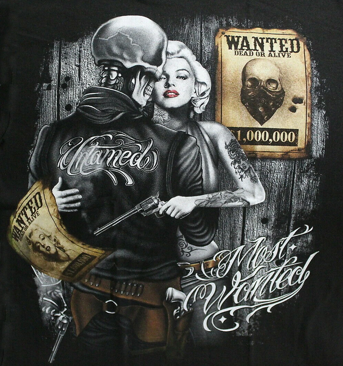 Skeleton Skull Marilyn Monroe Gun 