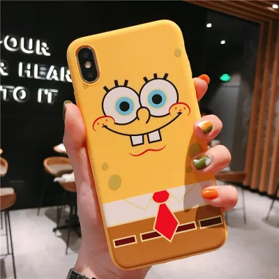 Style 1 Starktni для iphone XR 11Pro Max 6s чехол для телефона милые Губка Боб чехлы с принтом из мультфильма для iphone X XS MAX 6 7 8 Plus Мягкий ТПУ чехол Fundas - Цвет: Style 1