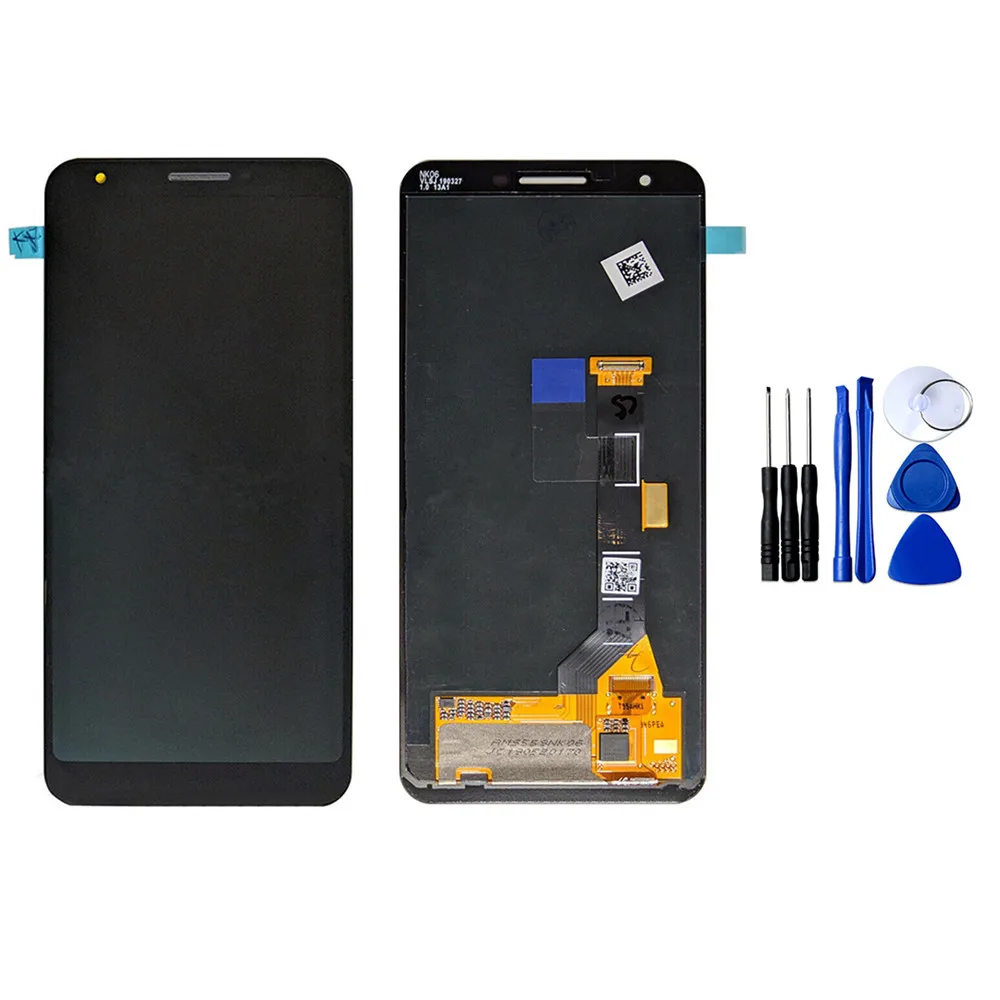 ЖК-дисплей дигитайзер сенсорный экран в сборе для Google Pixel 3A смартфон запасные части - Цвет: Черный
