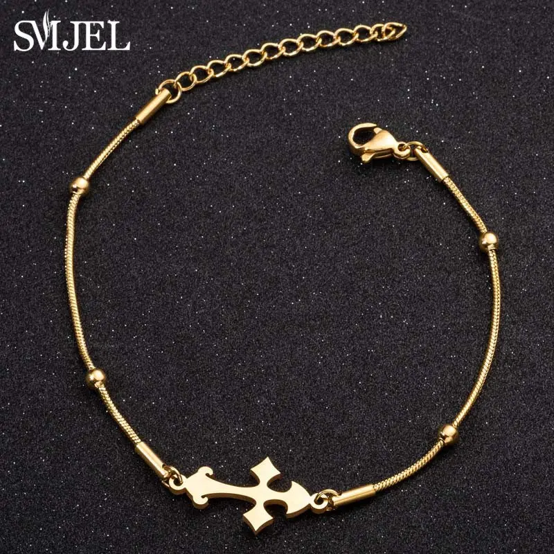 SMJEL нержавеющая сталь Святого браслеты с крестообразной подвеской для мужчин и женщин Религиозный браслет для медалей, браслет Pulsera готические ювелирные изделия