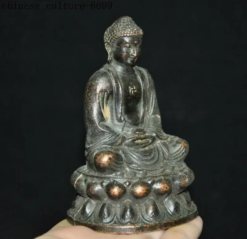 41MMSammlung China Bronze Buddhismus Sakyamuni Tathagata Buddha Amulett Anhänger 