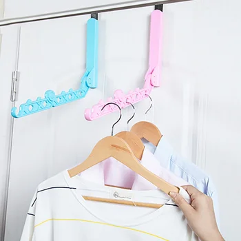 

PP+Stainless Steel Folding Self Clothes Rack Punch-free Clothes Rack Multi-functional Hanging Clothes Door Drying Hooks