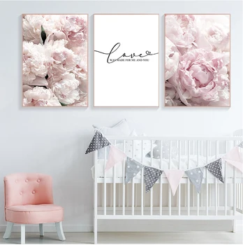 

Feather Peony Blossom Canvas Painting Posters And Prints Picture Living Room Art Wall Home Decoration