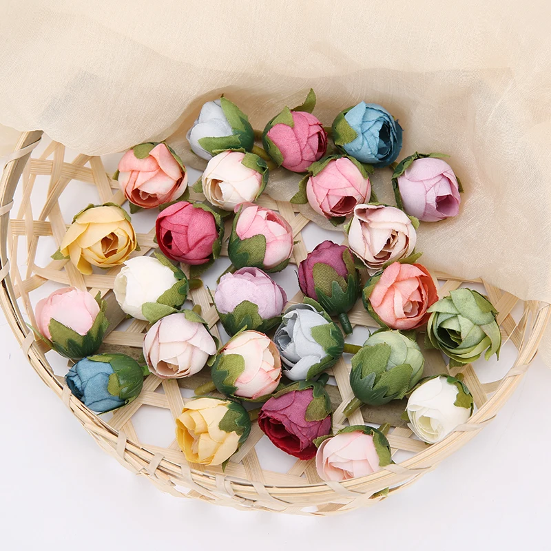 Artificial plants, flowers, rose, flower bouquet 10/50Pcs Rose Artificial Flowers Head Silk For Home Decor Christmas Party Wedding Decoration DIY Wreath Accessories