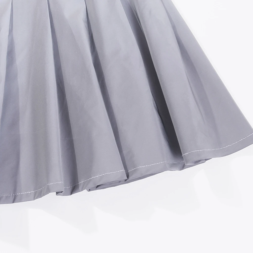 Серые плиссированные юбки трапециевидной формы, Женская лампа-рефлектор в консервативном стиле, блестящие мини-юбки для девочек на молнии, с завышенной талией, милые