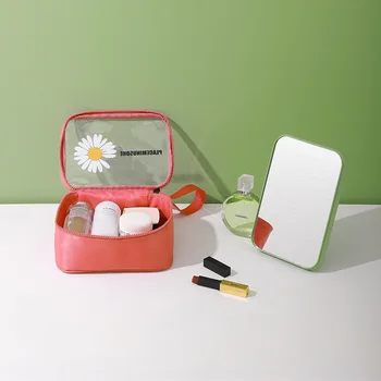 

Korea ins Daisy transparent PVC portable cosmetic bag large capacity storage small fresh portable makeup storage bag