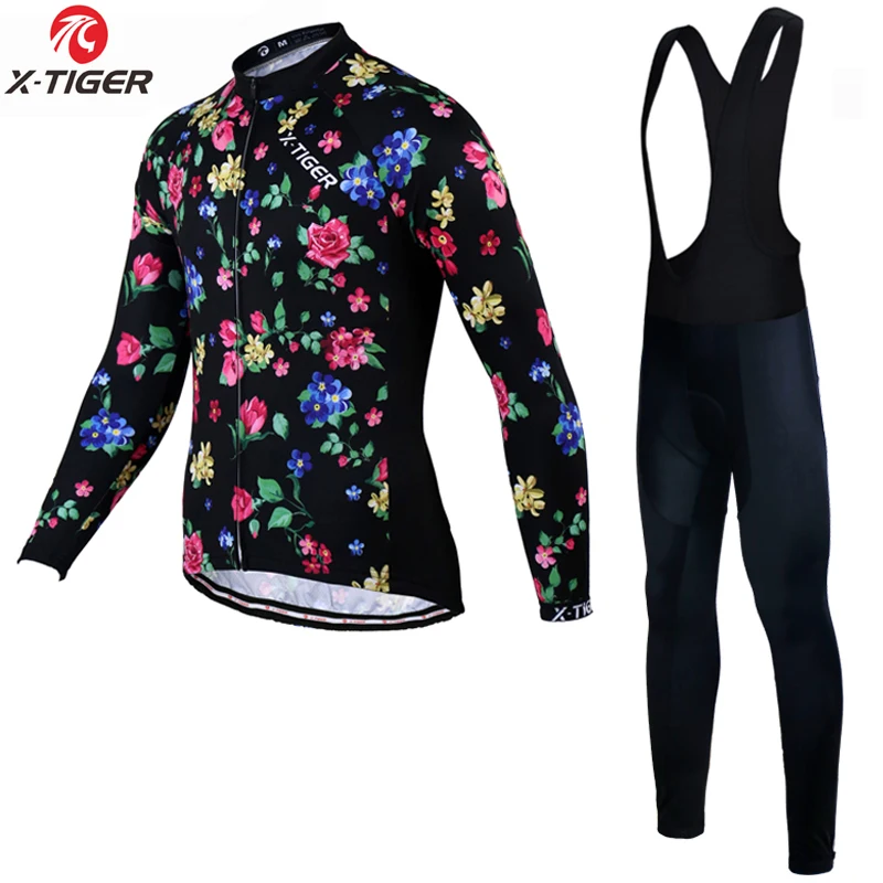 X-Tiger, весенний комплект с длинным рукавом для велоспорта, Ropa Ciclismo, дышащие майки для шоссейного велосипеда, одежда для горного велосипеда, мужские комплекты для велоспорта
