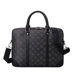 Famous Brand Printed Leather Laptop Bag For Women/Men New Fashion Female Business Brisfcase Single Shoulder Computer Handbag