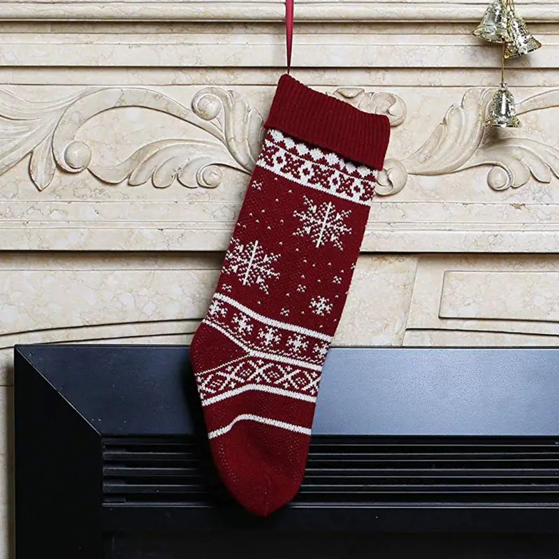4Pcs Christmas Hanging Sock Classic Gift Filler Decoration Ornament Candy Bag 95AB