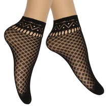 Harajuku Sale Women Summer Shoes Sexy Mesh Silk Toe Ladies Ultra Thin Sheer Nylon Lace Short Socks