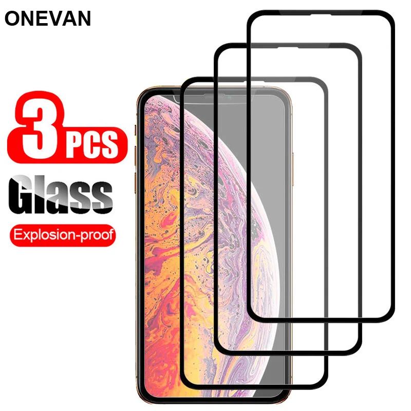 

For iPhone 11 Pro 2019 Tempered Glass on iPhone XR X XS Max 6 s 7 8 Plus Screen Protector Glass for iPhone XI II 3D Curved Edge