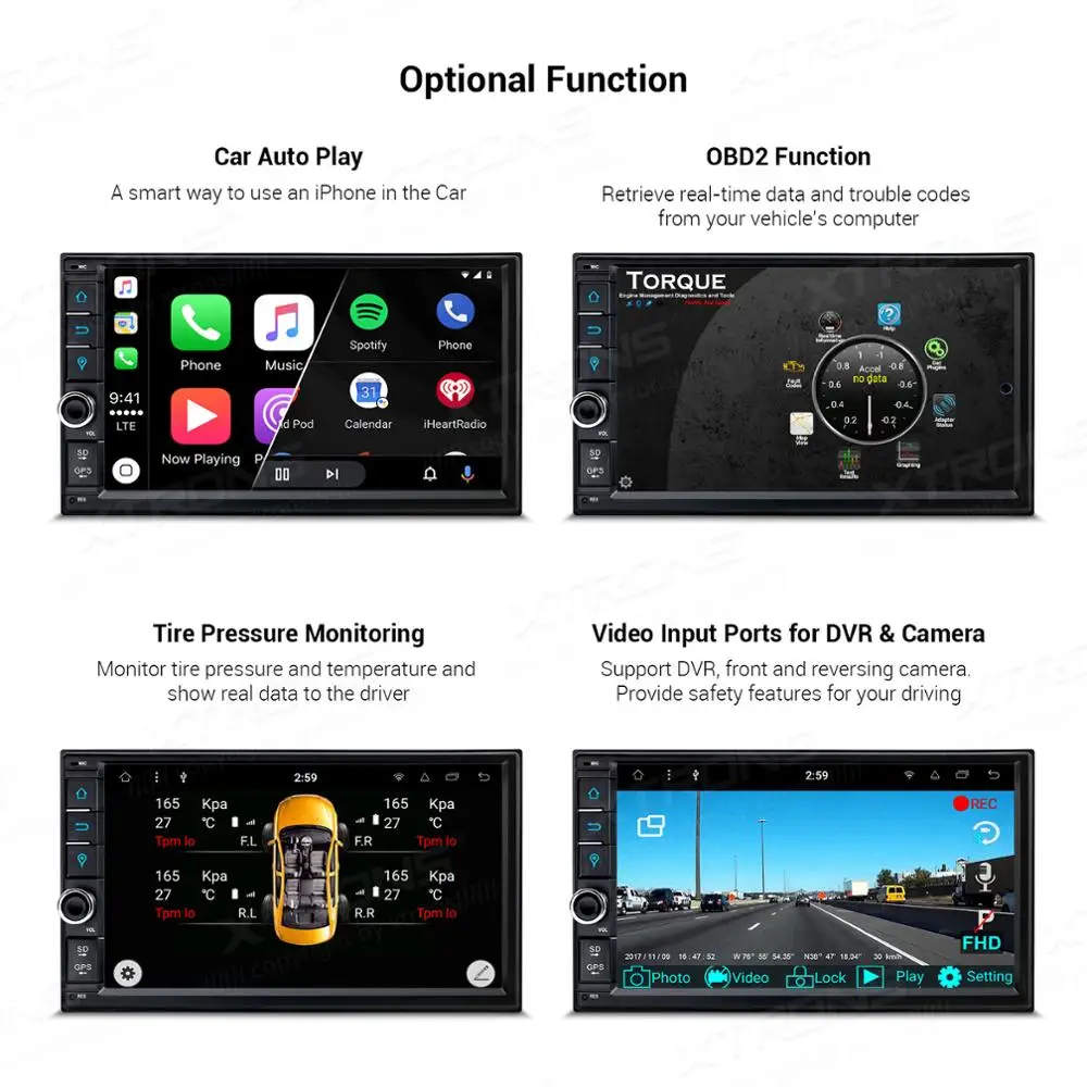 XTRONS 2 Din " Android 9,0 Восьмиядерный универсальный автомобильный Радио стерео плеер gps навигация DAB+ Bluetooth OBD DVR USB без DVD