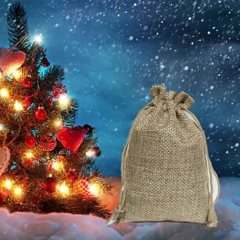 

Christmas Advent Calendar 24 Days Hanging Drawstring Candy Bags with Stickers 67JB