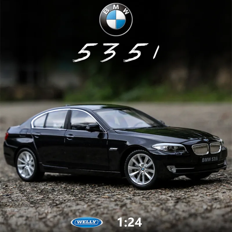 WELLY 1:24 BMW 535i черный автомобиль сплав модель автомобиля Моделирование Украшение автомобиля коллекция Подарочная игрушка Литье под давлением модель игрушка для мальчиков