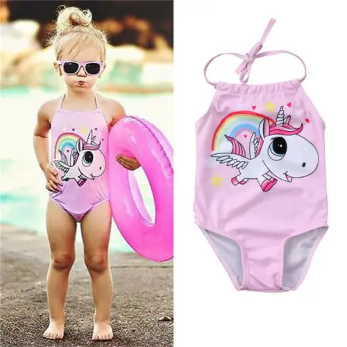Goocheer/детский купальник-бикини с единорогом для маленьких девочек; цельный купальник; купальный костюм