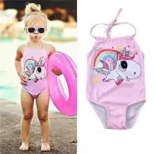 Goocheer/детский купальник-бикини с единорогом для маленьких девочек; цельный купальник; купальный костюм