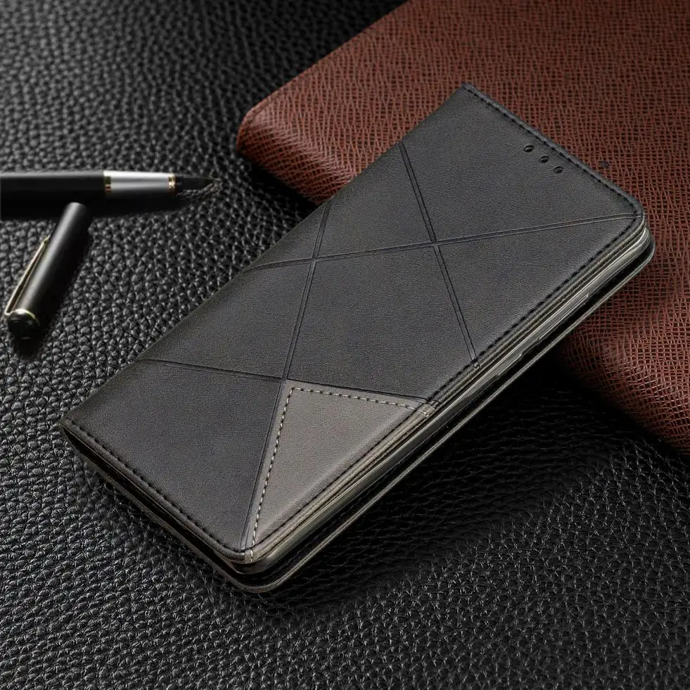 black Для huawei P30 P20 Pro Lite mate 30 RS P Smart Z Plus модный кожаный флип-чехол с алмазной сеткой и подставкой Чехол для телефона Магнитный чехол - Цвет: black