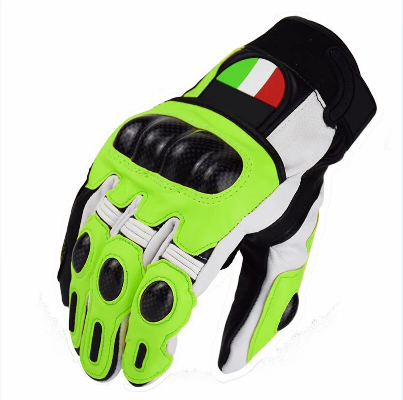 

Green Leather Glove Scooter Automotive Motocross Dirt Bike Off-road Motorcycle Gloves