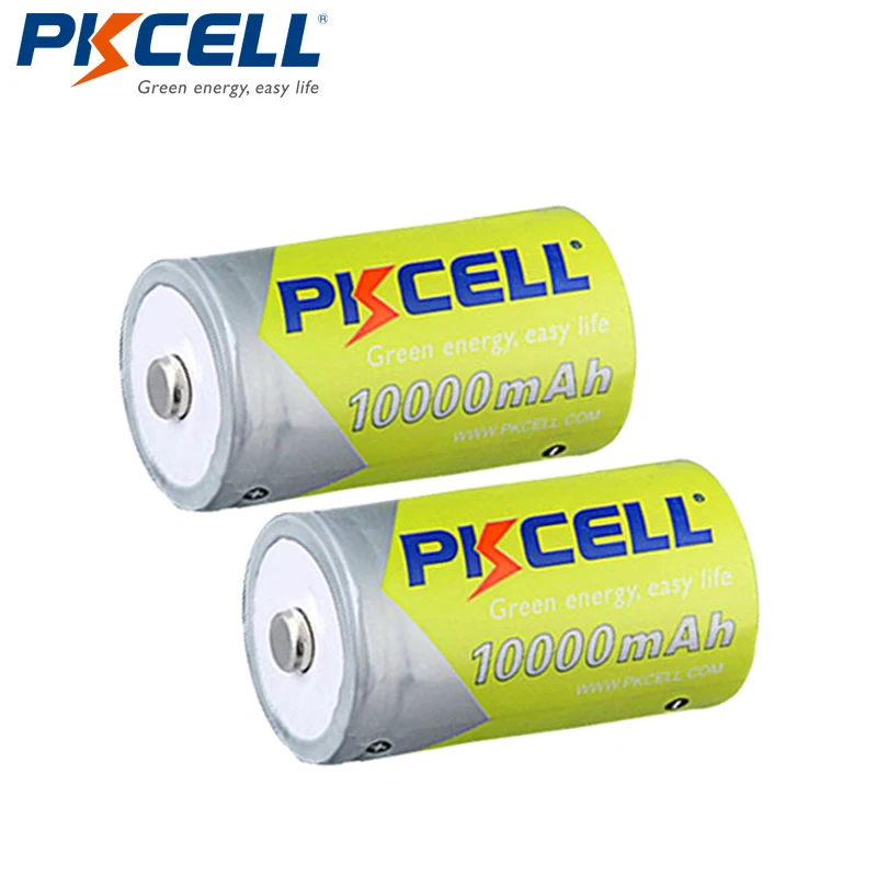 2 шт* PKCELL 1,2 V 10000mAh аккумуляторная батарея D размер батареи