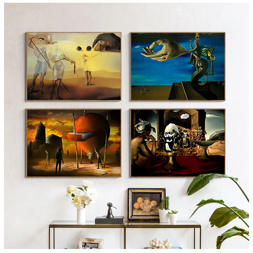 Salvador Dali Canvas Art Print Poster The Waves Book Barca A Vela Picture Canvas Painting Diary Of Discovery Di Rush