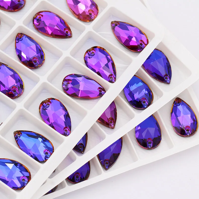violet blue Heliotrope блестки шьют стразами камень Flatback падение Стразы шьют для ремесла свитер Одежда Украшение свадебное платье бусины - Цвет: violet blue