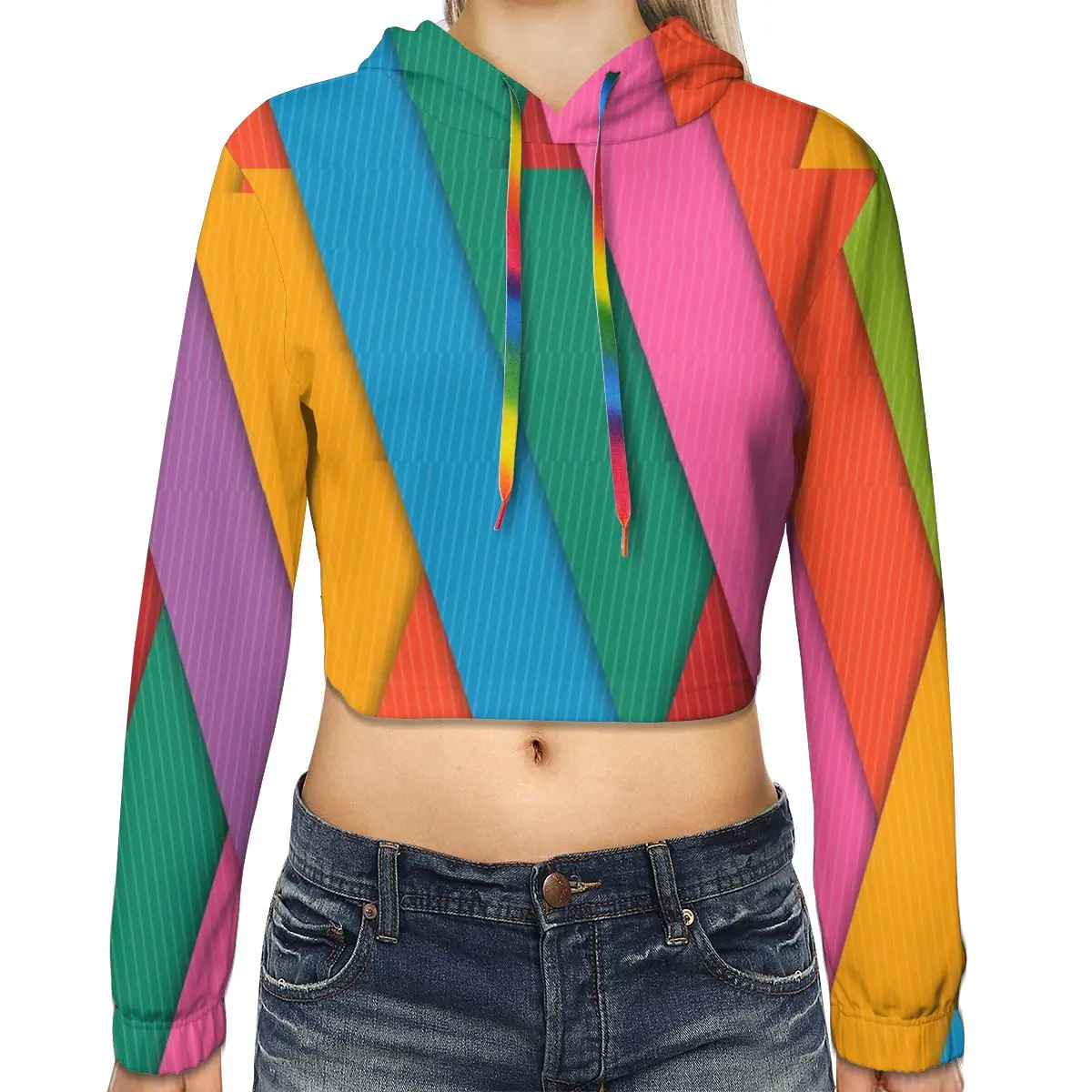 

NOISYDESIGNS Autumn Girls Hoodies Women 2019 Fashion Casual Sweatshirt Rainbow Printing Colorful Hooded Sexy Pullover Blouse