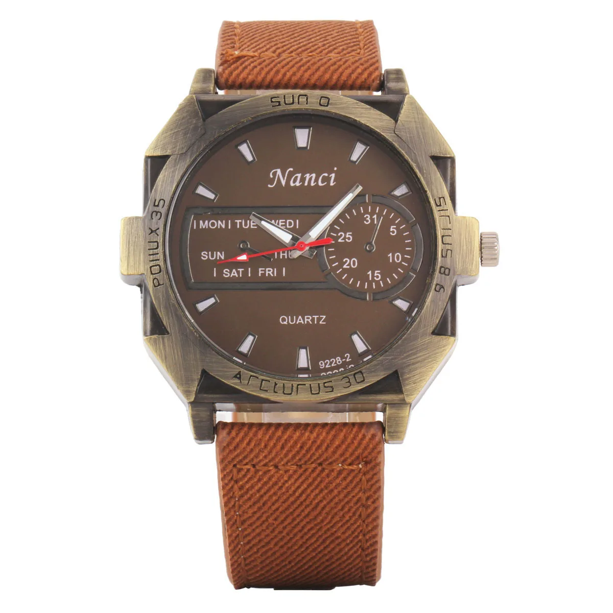 

Nanci9228-2 Casual Retro Large Dial Belt Watch