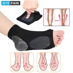 2Pcs Arch Support Sleeve Cushioned Soft Elastic Gel Pad Fabric Arch Socks for Flat Foot Pain Relief Plantar Fasciitis Heel Spurs