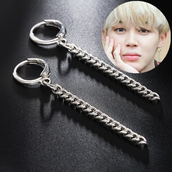 

2019 hot Punk Style Tassel Earrings For Men Women Korea BTS JIMIN Stud Earrings Statement Jewelry Exquisite Gift Wholesale