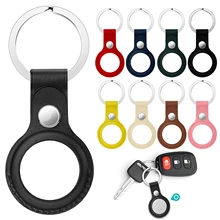 Leather Protective Key Ring For AirTags Keychain Shockproof Anti-scratch Protective Case Shell Anti-fall Anti-Lost For Air Tags