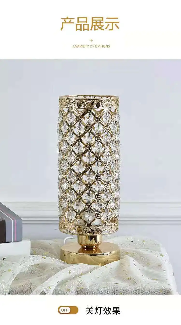 Candeeiro de Mesa de Cristal Sala de Estar Decoração do Quarto Lâmpada de Cabeceira Europeu-estilo Moderno Plug-in Criativo Romântico Quente 5 Luminária de mesa