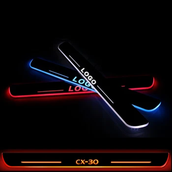 

Acrylic Flashing Light Door Sills Scuff Plate For Mazda CX-30 CX30 2019 2020 Car Scuff Pedal Protector Trim Styling
