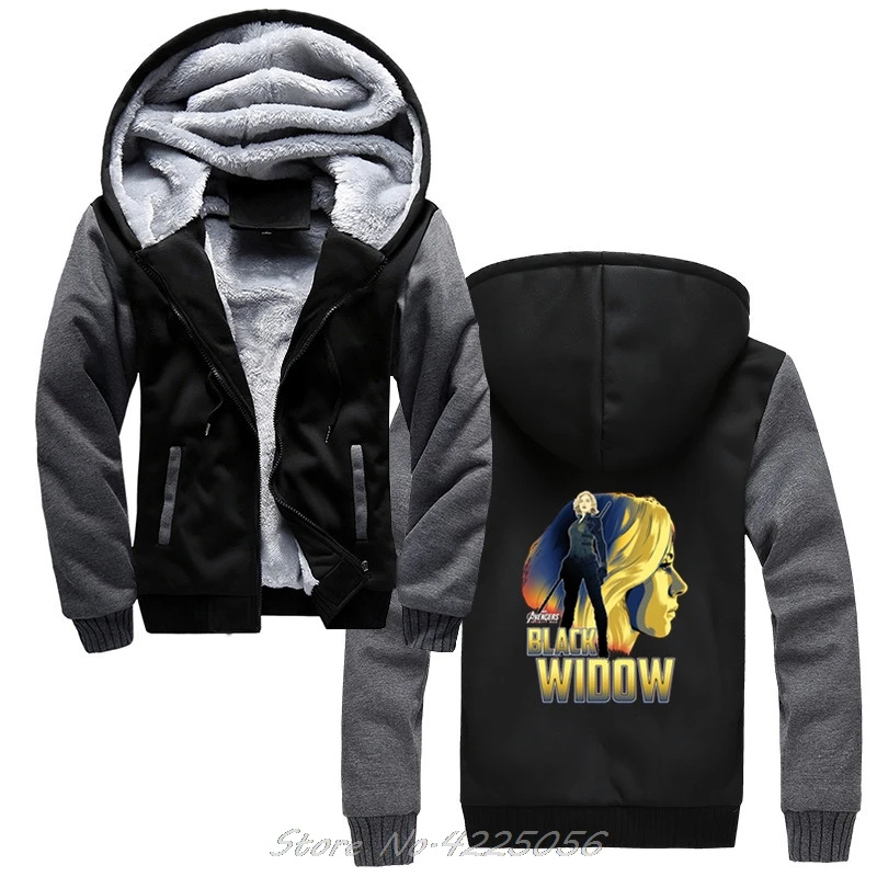 Black Widow hoodies Men Endgame Avengers Marvel Avengers 4 Resurgence Star War Justice League Warm Sweatshirts Zipper Hoody