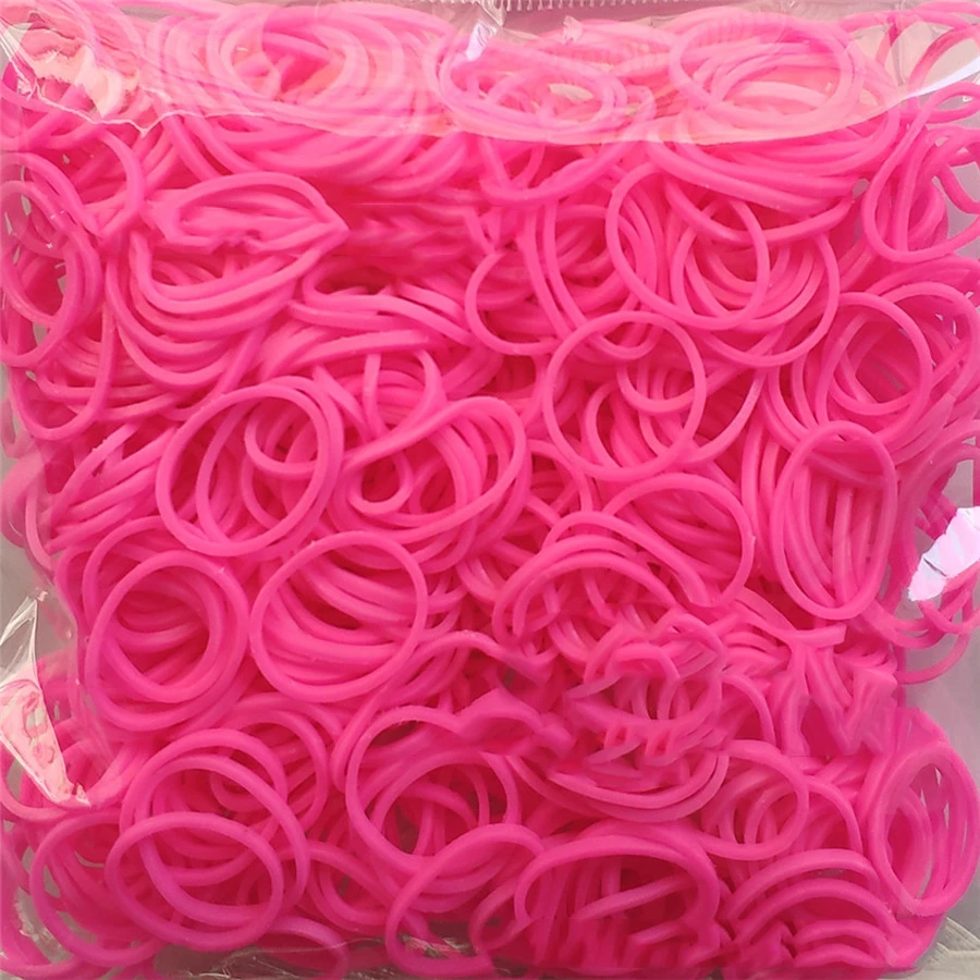 Pink 600 эластичные резиновые браслеты разных цветов, детские домашние браслеты для плетения, браслеты для женщин - Окраска металла: Pink