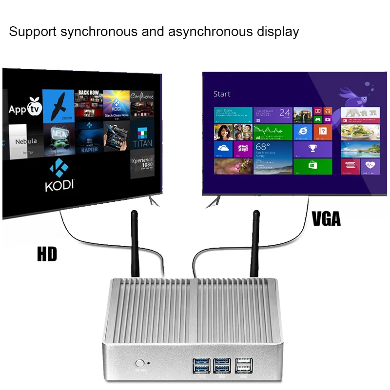 BEEBPC Fanless Comput Windows 10 Core i7 4500U i3 5005U 4010Y i5 4200Y DDR3L WiFi HDMI 8*USB Office Minipc Computer Mini PC-3